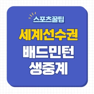 배드민턴 세계선수권대회 중계